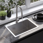 Plieninė virtuvinė plautuvė Rea Liam, Brushed Nickel