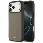 Dėklas Mercedes Leather The Move MagSafe skirtas Apple iPhone 17 Pro Max taupe