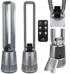 Ventiliatorius be menčių, su LCD ekranu, nuotolinio valdymo pultu, osciliacija, 60W, oro jonizatorius, tylus veikimas, miegamajam, svetainei, namams