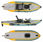 Vienvietė pripučiama minama baidarė AMBER I-Cruiser I, FLAP pedal, 360 x 100 x 20 cm, Urban Sunrise, Dropstich PVC