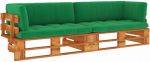 Lauko baldų komplektas Dvivietė sofa i&scaron; palečių su pagalvėlėmis, impregnuota pu&scaron;is