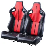 2 lenktynių sėdynės su PVC oda, reguliuojami bėgeliai, ergonomi&scaron;kos, universalios, sportinės automobilių sėdynės, vairuotojo sėdynės
