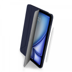 &bdquo;Pipetto Origami No1&ldquo; sulankstomas 13 colių &bdquo;iPad Air&ldquo; origami dėklas su 5 viename stovu ir smūgius sugeriančia danga &ndash; tamsiai mėlynas