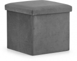 Leobert Sulankstomas pufas M - 30x30x30cm, aksominis pilkas