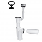 Plastbrno Virtuvės kriauklės sifonas 1 1 2X50 mm su i&scaron;leidžiamąja anga, perpylimas