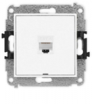 Karlik Elektrotechnik 25MGKBO-3 MINI Vieno kompiuterio lizdo mechanizmas 1xRJ45, kat. 6, 8 kontaktų, be apra&scaron;ymo lauko baltas matinis 25MGKBO-3