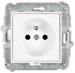 Karlik Elektrotechnik 25IGP-1zp ICON Vieno lizdo mechanizmas su įžeminimu 2P+Z (srovės kelio sklendės) baltas matinis 25IGP-1zp