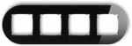 Karlik Elektrotechnik 12-12-IRSO-4 ICON Universalus keturgubas apvalus rėmas - stiklo efektas (rėmas: juodas dugnas: juodas) 12-12-IRSO-4