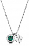 Sagapo Steel pakabukas with crystal Four-leaf clover Lucky Light SKT54