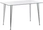 Beliani Valgomojo stalas WINSTON, sidabrinis, 120 &times; 70 cm, grūdintas stiklas