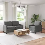 Sofa Sofos komplektas 2 vnt. &Scaron;viesiai pilka Poliesteris
