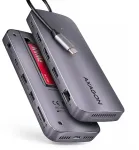 USB HUB Axagon HMC-12GM2 USB hub 12 in1 10Gbps, 3x USB-A, USB-C, HDMI, DP, RJ-45, M.2, SD/mSD, audio, PD