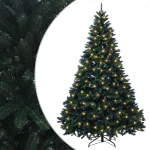 Dirbtinė Sulankstoma Kalėdų Eglutė 240 cm 300 LED &Scaron;ilta balta