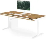 Stalius Jan Nowak Elektrinis sit-stand su stalčiumi ir belaidžiu Qi įkrovikliu, baltas/auksinis ąžuolas, 1600 mm: ELLIS (5907367514834)