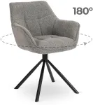 Kėdė Mebel Elite PEONY, pasukama, pilka