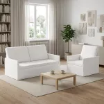 Sofa Sofos komplektas 2 vnt. Balta Audinys