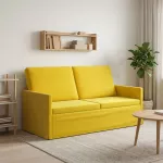 Dviejų vietų sofa Geltona 150 x 81 x 82 cm Aksomas