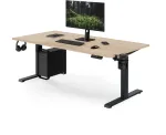 Stalo Jan Nowak Elektrinis su auk&scaron;čio reguliavimu ergonomi&scaron;kas antracito / ąžuolo sonoma, 1600x800 mm: ARIA (5907367517521)