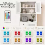 Promotion Virtuvinė sandėliavimo spintelė su LED ap&scaron;vietimu ir durelėmis, balta, 60 x 40 x 163 cm