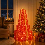 Kalėdinių LED dovanų dėžučių rinkinys 250 LED &Scaron;ilta balta