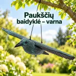 pakabinama pauk&scaron;čių baidyklė &ndash; varna, 80 cm