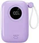 Powerton ENERGY PASTEL EDITION Powerbank 10000mAh, 2x USB-C, 22.5W, zintegrowane kable, violetinė