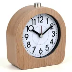 Relaxdays Analoginis žadintuvas i&scaron; buko medienos prie lovos, tylus mechanizmas, atidėjimo funkcija