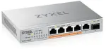 &Scaron;akotuvas ZYXEL XMG-105 5 prievadų 2,5G + 1 SFP+ 4 prievadai 70 W bendras PoE++ stalinis &bdquo;MultiGig&ldquo; nevaldomas komutatorius