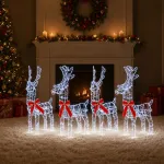 Kalėdų elnias 4 vnt. 360 LED &Scaron;alta balta 33 x 12 x 55 cm