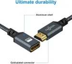 Twozoh Hdmi ilginimo kabelis 0,5 m, 2 vnt. pakuotė, 4k Hdmi ilginimas, nuo vyri&scaron;ko iki moteri&scaron;ko pinto nailono Hdmi 2.0 kabelio adapteris palaiko 4k@60hz 3d Hdr