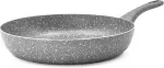 Zanetti Stone Rare keptuvė su nelimpančia danga, aliuminio rankena, mink&scaron;ta rankena, didelis atsparumas, 30 cm skersmens, pilka, pagaminta Italijoje