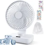 Igugi usb ventiliatorius, stalo ventiliatorius, tylus, mini ventiliatorius, ne&scaron;iojamas stalo ventiliatorius, stiprus oro srautas, automatinis osciliavimas, 4 greičiai, ventiliatorius stovyklavimui, biurui, bibliotekai ir namams, baltas