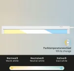 Briloner Leuchten 2224-016 led lemputė po spintele, pasukama, cct lemputė po spintele, virtuvės, reguliuojama spalvos temperatūra, spintelės lemputė, balta, 54,5 cm