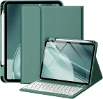 Drivego dėklas su klaviatūra, skirtas ipad a16 11 kartos 2025/10 kartos 2022 (11/10.9 colio), magnetinis atsegamas klaviatūros dėklas, skirtas ipad 11-ai/10-ai kartai, qwertz i&scaron;dėstymo klaviatūra, Pine Žalias