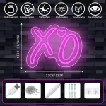 Pakabinamas &scaron;viestuvas Xo &scaron;irdies neoninės i&scaron;kabos, neoninės &scaron;viesos sienų dekorui rožinės Xo Led i&scaron;kabos reguliuojamos neoninės lempos miegamajam maitinamos Usb &scaron;viečiančios i&scaron;kabos žaidimų kambariui namų vakarėliui baro gimtadienio dekorui