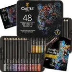 Metaliniai pie&scaron;tukai "castle Art Supplies", 48 spalvos, dėžutėje