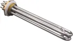 Nerūdijančio plieno kaitinimo elementas 1.25 colio (dn32) 42 mm bsp 3u 24 v 1200 w žalvario flan&scaron;as su silikoniniu žiedu