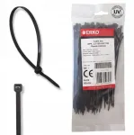 EDCO Kabelinės juostos 2,5x150 juodos Uv 100 vnt. Erko