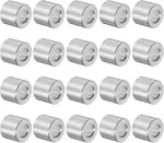 Sourcing map aliumininiai tarpikliai 20 vnt., 5 mm skylė, 10 mm i&scaron;orinis skersmuo, 9,5 mm ilgis, varžtų tarpiklių įvorės su apvaliais tarpikliais, skirtiems M5 varžtams ir strypams