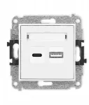 Karlik Mini Dvigubas Usb įkroviklis Usb C + Usb A Mcusb-8, baltas