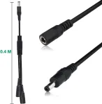 Hualisiji Y kabelio adapteris Dc kabelis 1 į 2 Dc 5,5 mm x 2,1 mm 1 į 2 ilginamasis kabelis Cctv kabelis 30 cm, skirtas stebėjimo įrenginiams, mar&scaron;rutizatoriams, ne&scaron;iojamiesiems kompiuteriams, automobiliuose montuojamiems įrenginiams ir kt. (2 vnt.)