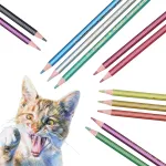 Zerodis 12 spalvų pie&scaron;tukų rinkinys, metalizuoti fluorescenciniai profesionalūs spalvinimo pie&scaron;tukai menui, spalvinimo pie&scaron;tukai, eskizai, grafiti pie&scaron;imo reikmenys suaugusiems ir vaikams (neoninės spalvos)