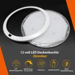 Dream lighting 12 V Led lubinis &scaron;viestuvas kemperiui, nameliui ant ratų, valčiai, jachtai, priminimas, reguliuojamas, Ip44, 21 cm, &scaron;altai balta