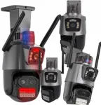 Lauko wifi pasukama smart ip kamera su aliarmu dviguba 1080p full hd 2x3mp