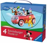 Ravensburger 4 dėlionės lagaminėlyje &bdquo;Peliuko Mikio klubas&ldquo;, nuo 3 m.