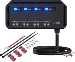 12 V automobilinis saugiklių blokas su rele, universalus 12 V automobilinis saugiklių blokas su led įspėjamuoju indikatoriumi, 4 krypčių saugiklių laikiklis, saugiklių blokas motociklui, automobiliui, sunkvežimiui, priekiniams žibintams, navigacijai, ...