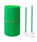 Aura Candles Žvakės i&scaron; bičių va&scaron;ko 100 vnt. namų dekorui + 4 stovai, kūginės žvakės 18cm