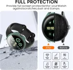 Gcvse 3 apsauginių dėklų rinkinys, suderinamas su Pixel Watch 3 dėklu 45 mm, 360&deg; įvairiakryptis Pc dėklas + ekrano apsauga, itin plonas, apsaugantis nuo dulkių ir įbrėžimų (juodas, rožinis auksas, skaidrus)