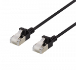 DELTACO U / FTP Cat6a pleistras kabelis, plonas, 3,8mm skersmens, 2m, juodas