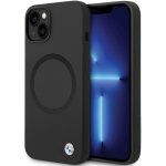 Apple iPhone 14 BMW Signature Liquid silikoninis dėklas MagSafe (BMHMP14SSILBK2) juodos spalvos